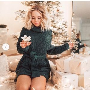 Free people cable knit sweater dress